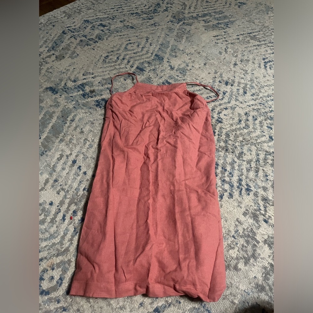 NWT abercrombie & fitch open back 90s mini dress rust SMALL PETITE - Picture 3 of 6